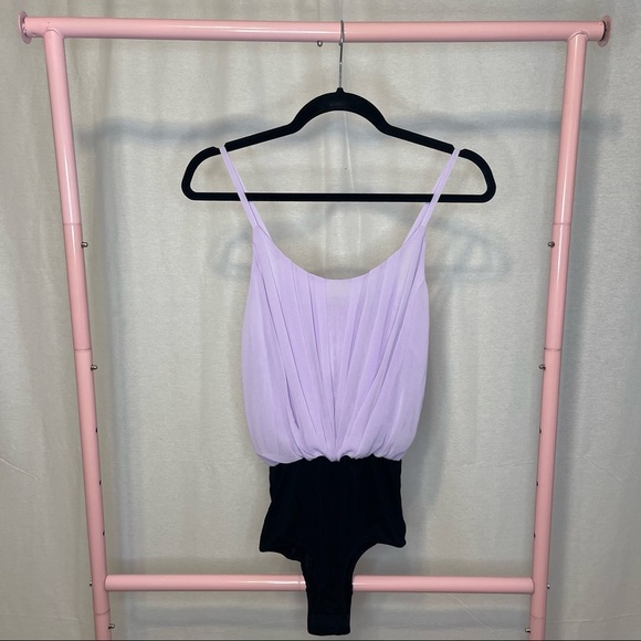 NWT Sandro Silk Color Block Bodysuit size 1 - Picture 1 of 5